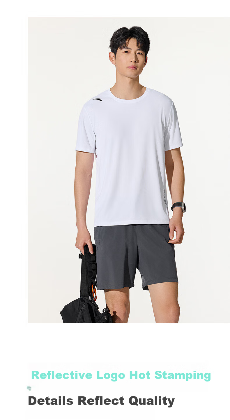 Anta Quick-Dry Set | Men's Summer Sports Short Sleeve T-Shirt and Shorts Two-Piece Moisture-Wicking Breathable Running Fitness Training Suit 9