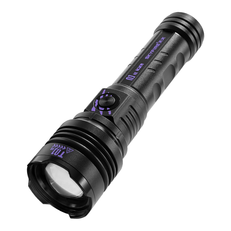 SkyFire Flashlight Canglong High Brightness Zoomable Long-Range Rechargeable Outdoor Survival Military Use