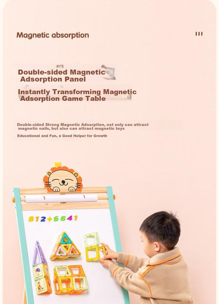 Deli Children's Magnetic Blackboard Easel with Adjustable Height, Birthday Gift Toy for Boys And Girls MF501 6