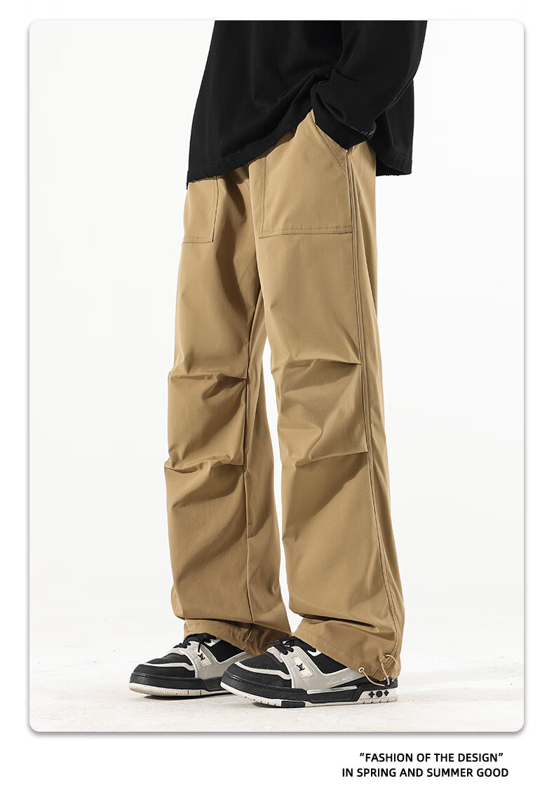 SWAMP AREA Men's Outdoor Sports Pants, Spring And Autumn Soft Shell Versatile Trendy Hiking Trousers, Cargo Pants WS398 White S 20