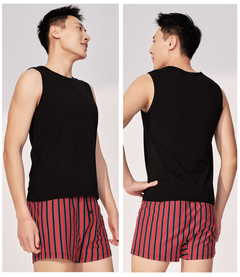 Yiershuang Premium Summer Men's Round Neck Wide Shoulder Tank Top, 40 Count Xinjiang Cotton, Wearable Undershirt Vest 16