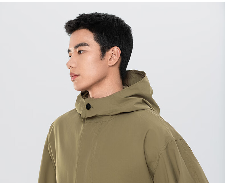 MARKLESS Hooded Windproof Jacket for Men, Cotton, Durable, Crisp Casual Men's Coat 5151 Black M 17