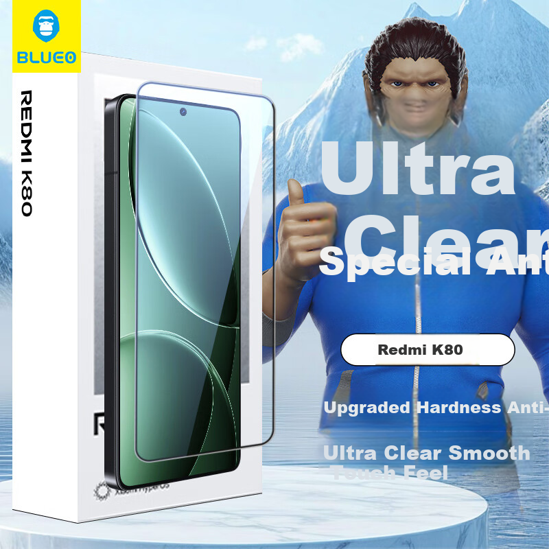 BLUEO Tempered Glass Screen Protector for Redmi K80/K80 Pro, High Definition Clear Anti-Drop Wear-Resistant Phone Protective Film