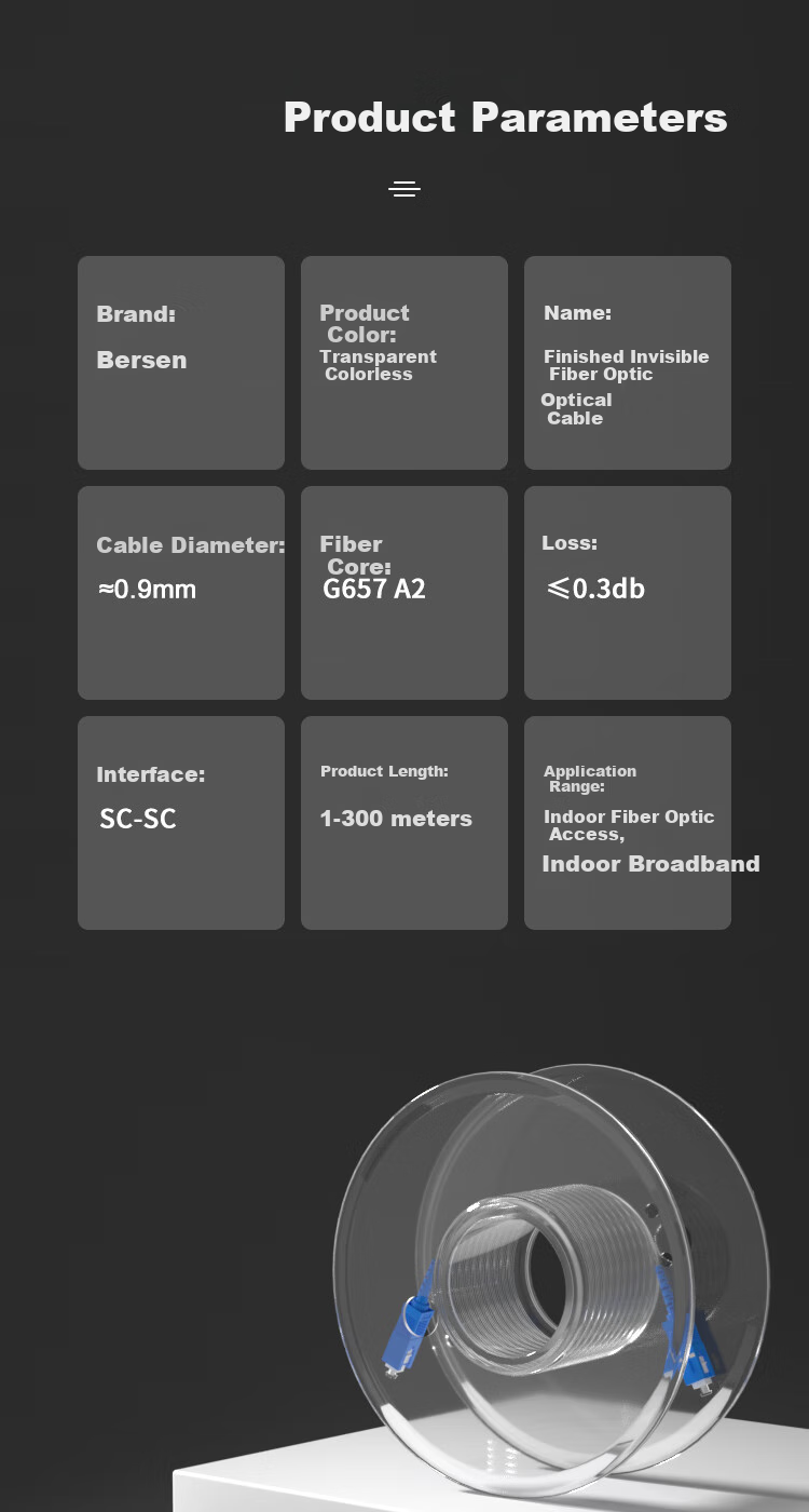 BOSENDE Invisible Fiber Optic Cable, Indoor Transparent Fiber Optic Patch Cord, Hidden Fiber Optic Entry Line, Optical Modem Extension Cable, Single-Mode Single-Core SC, 20 Meters, BSD-YXGX 9