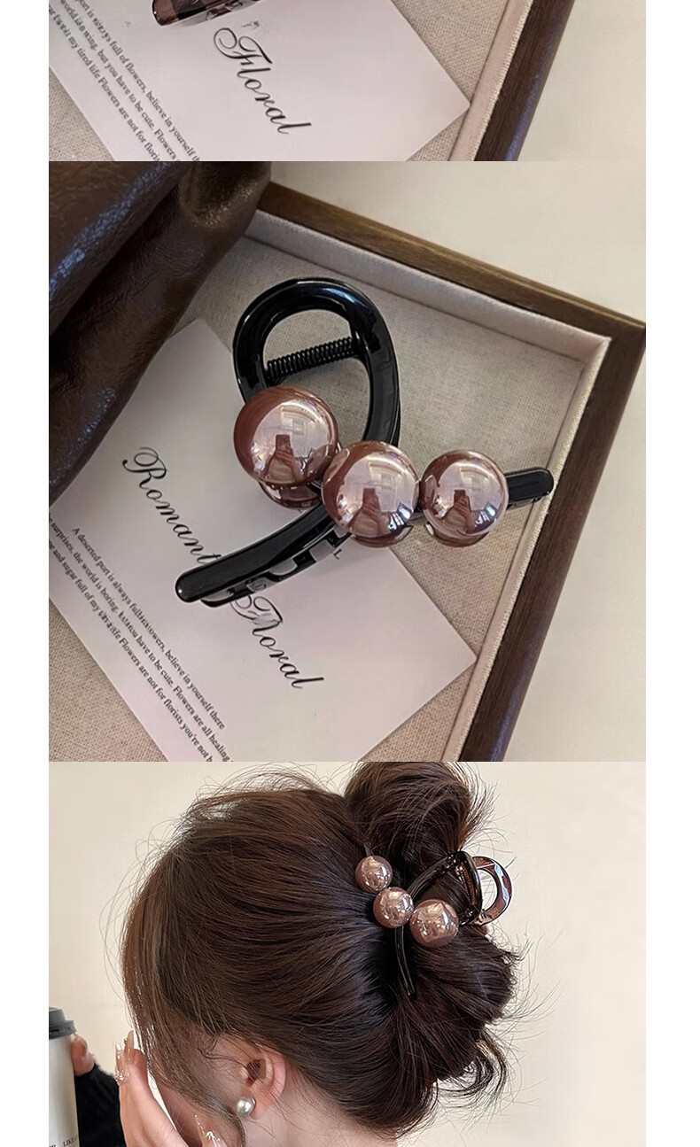 Jianyingshu Heart Pearl Hair Clip Set of 2 Back Hair Bun Clips New Stylish High-End Hair Claw Accessories for Women 1