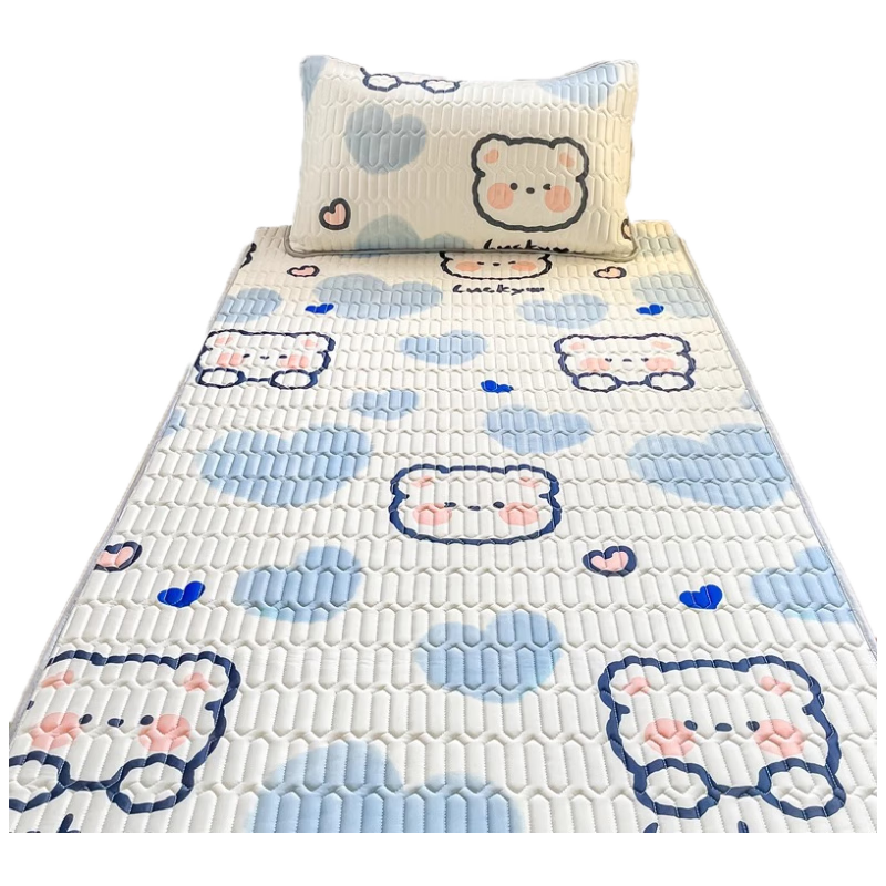 AVIVI Class A Ice Silk Mattress, Student Dormitory Single Bed Sheet, Summer Bed Cover Cooling Mat, 0.9m Bed, Dudu Xiaoxiong
