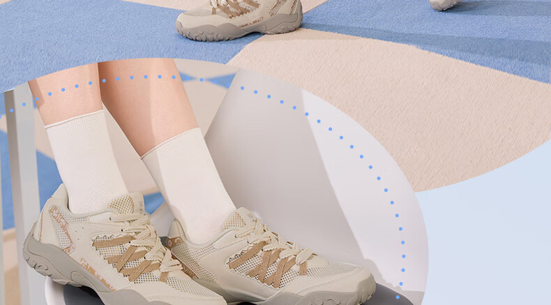361° Women's Sports Shoes, Spring And Summer Ballet Flats, Mesh Casual Low-Top Chunky Sneakers, 682526769-3 7