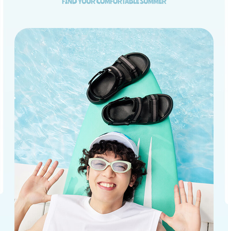361° Men's Sports Sandals, Summer New Style, Outdoor Beach Casual Shock-Absorbing Soft-Soled Water Shoes, 672526711-5 2