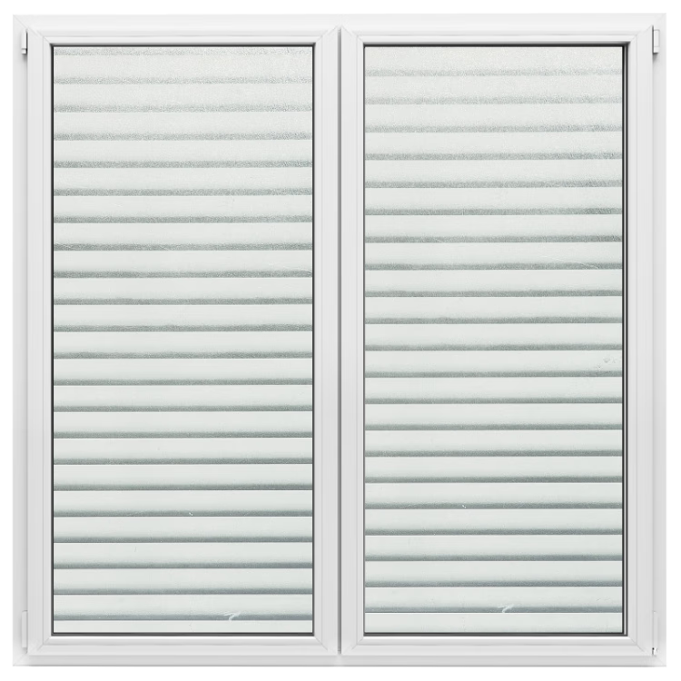 MEIWA Frosted Glass Sticker, Bathroom Privacy Film, Light-Transmitting But Opaque, 120*200cm, Imitation Venetian Blinds