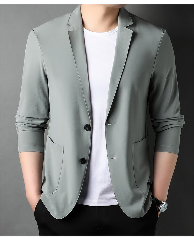 TUCANO Men's Summer Ice-Feel Anti-UV Blazer Suit Jacket Professional Business Casual Top Black XL 12