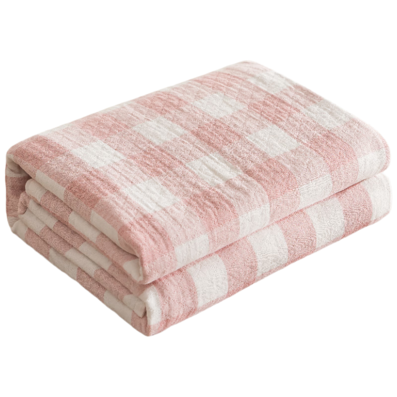 JD Original Pure Cotton Gauze Blanket, 100% Cotton Air Conditioning Quilt Towel Blanket, Class A Quilt Summer Cool Quilt, Pink, 2x2.3m