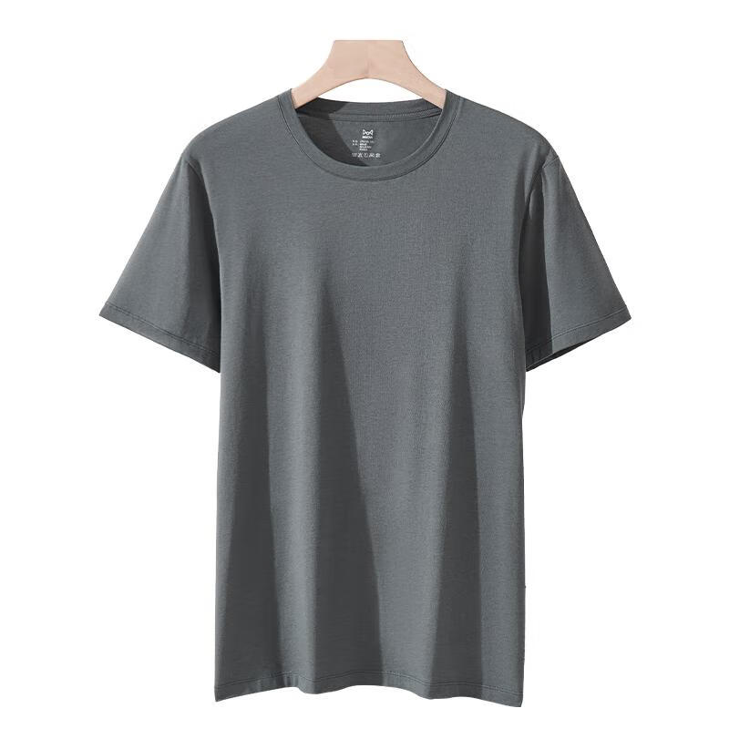 Miiow [Silk Modal Cotton] Men's Slim Fit Short Sleeve T-Shirt Base Layer Half Sleeve 26 Spring Summer Cedar 2XL