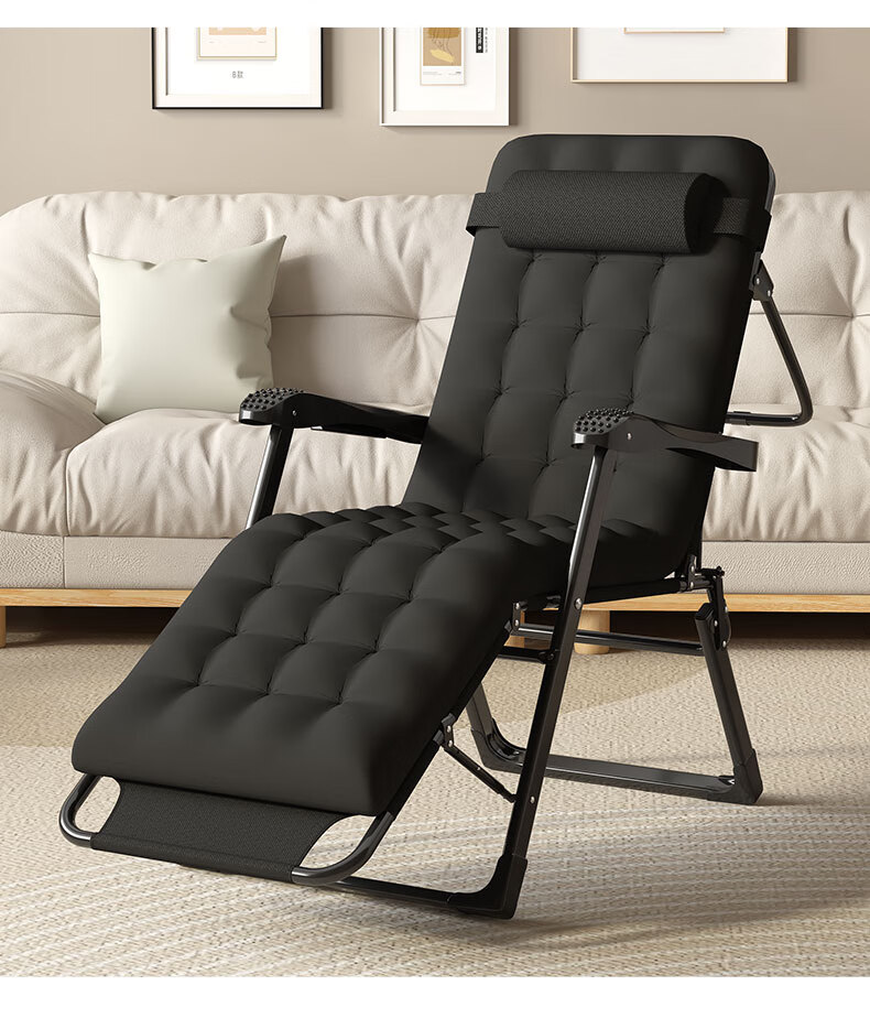 DSRAWMYT Folding Bed Recliner Office Nap Rest Bed Care Military Cot with Breathable Cotton Pad Dual-Use Chair Single Bed 8