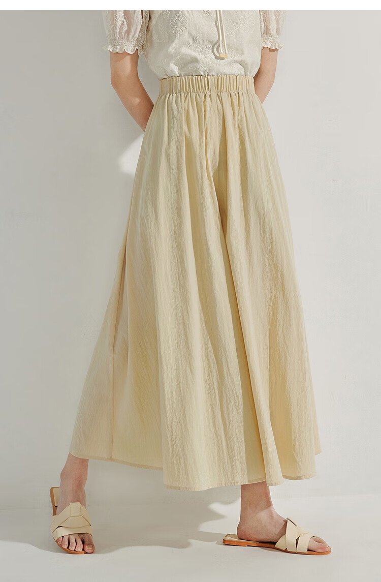 INMAN [Showroom Style] Lyocell Wide-Leg Pants, Summer 2026 Women's Casual Versatile Trousers, Apricot Color, Size M 9