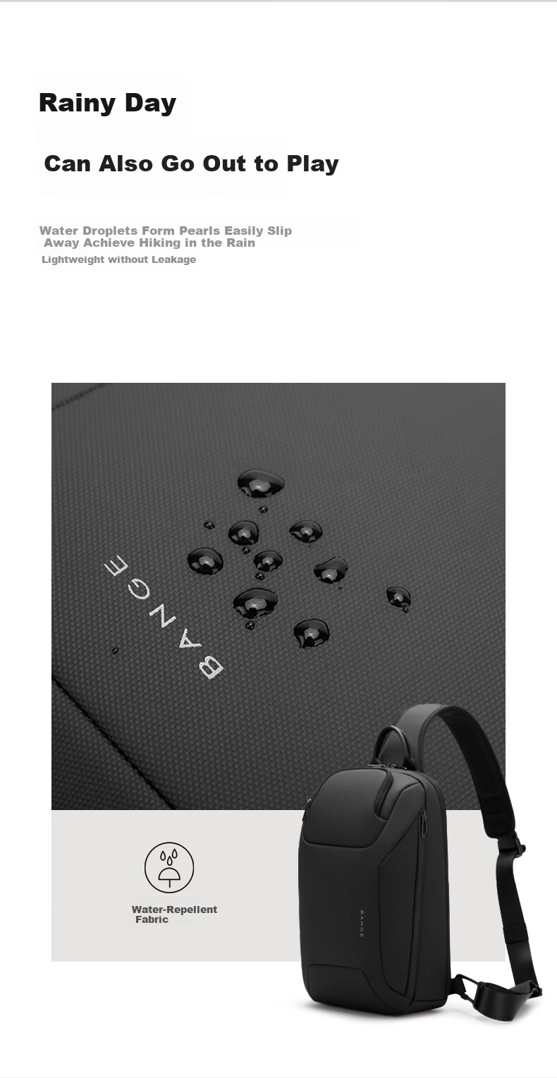 Bange Business Casual Chest Bag, Large Capacity Crossbody Bag, IPad Tablet Bag, Multifunctional Commuter Shoulder Bag for Men, 8031 Black 6