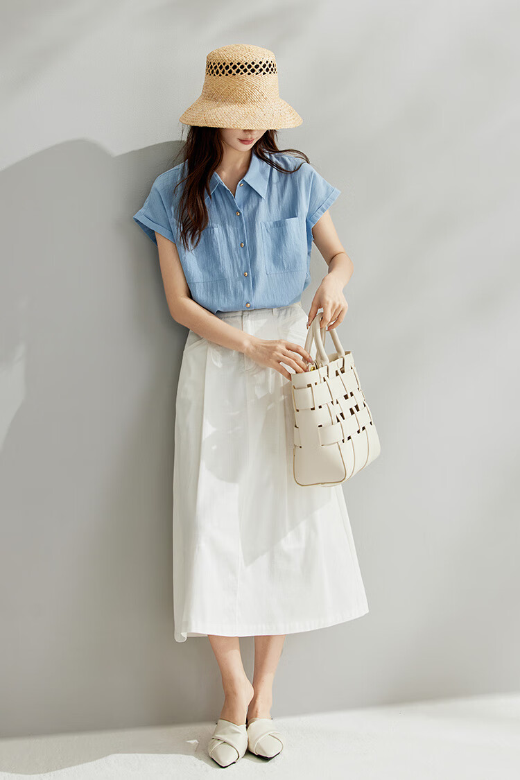 Inman Commuter Elegant Cap Sleeve Short Sleeve Shirt Women Summer Fashion High-End Roland Purple L 7