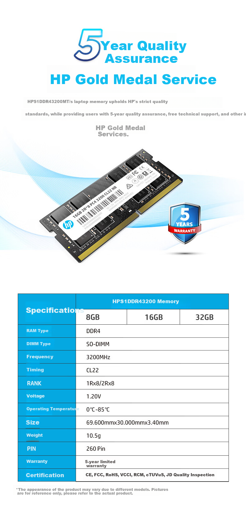 HP 8GB DDR4 3200MHz Laptop Memory Module S1 Series (C22) Original Chips AI Computer Accessory Compatible with Black Myth: Wukong 7