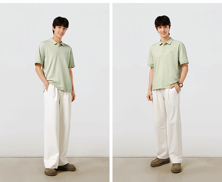 Semir Senrou Men's Summer Basic Business Commuter Style Knitted Crisp Short Sleeve Polo Shirt 101325115109 7