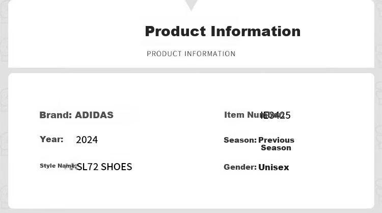 Adidas Women's Trefoil SL72 SHOES Casual Shoes IE3425, Size 37 US4.5 1