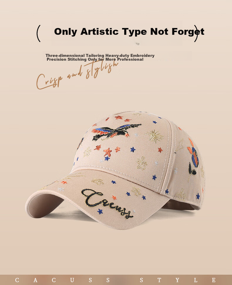 CACUSS Baseball Cap for Women, All-Season Visor Hat, Outdoor Sun Protection Hat, Korean Style Versatile Casual Cap, Khaki 3