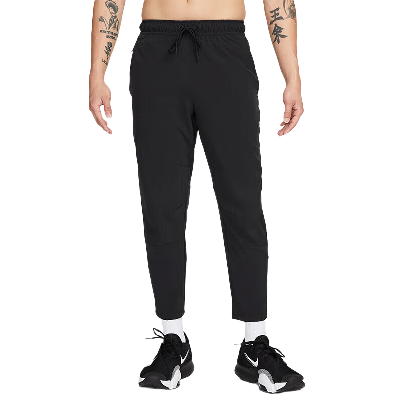 NIKE Men's Sports Pants, Spring And Autumn Training Tapered Woven Casual Pants, Lightweight Casual FB7547-010 Black L