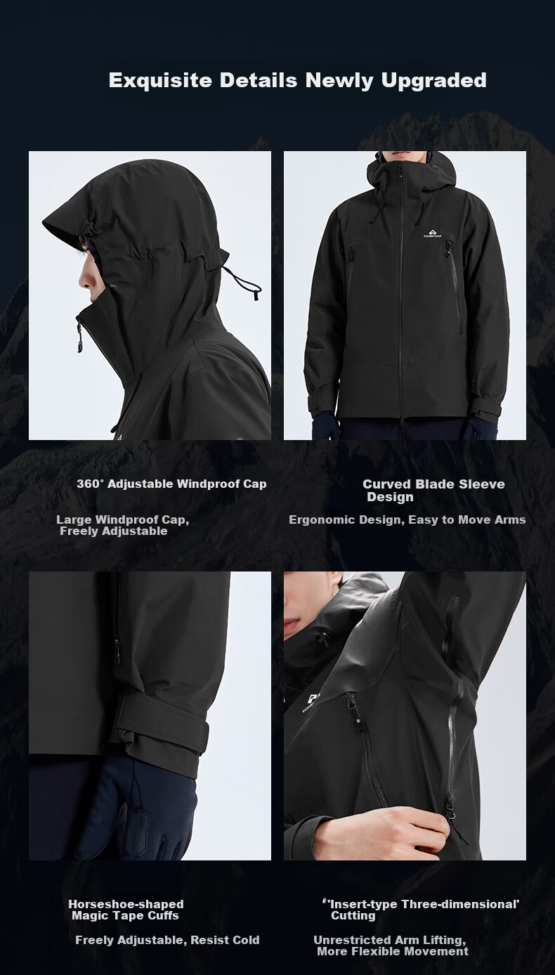 Pioneer Camp Lin Xinyue Same Style Little Eagle Windbreaker, Toray Men's Outdoor Windproof Waterproof Professional High-Altitude Hiking Mountaineering Jacket 6