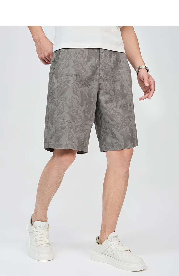 DANCING WOLVES [Comfortable Cotton Spandex] Summer Versatile Trendy All-Over Letter Print Breathable Men's Casual Shorts, 701 Khaki, Size 35 11