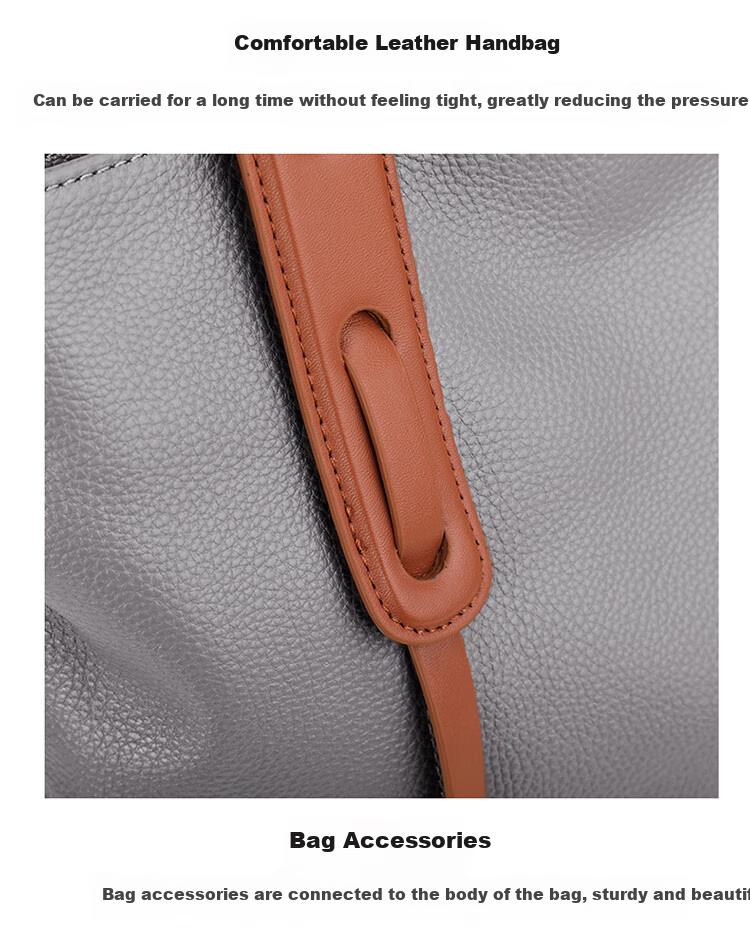 Viney Leather Handbag, Women's Large Capacity Tote Bag, Light Luxury Shoulder Bag, Birthday And Mother's Day Gift, Practical Present for Mom 18