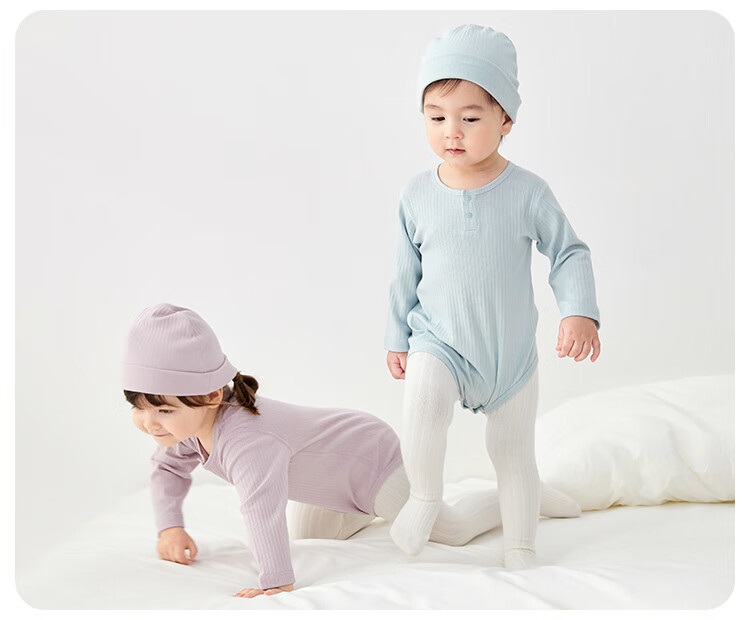 Wismorni Infant Long-Sleeve Bodysuit, Summer Thin Style, Baby Modal Onesie, Triangle Romper, Crawling Suit 6