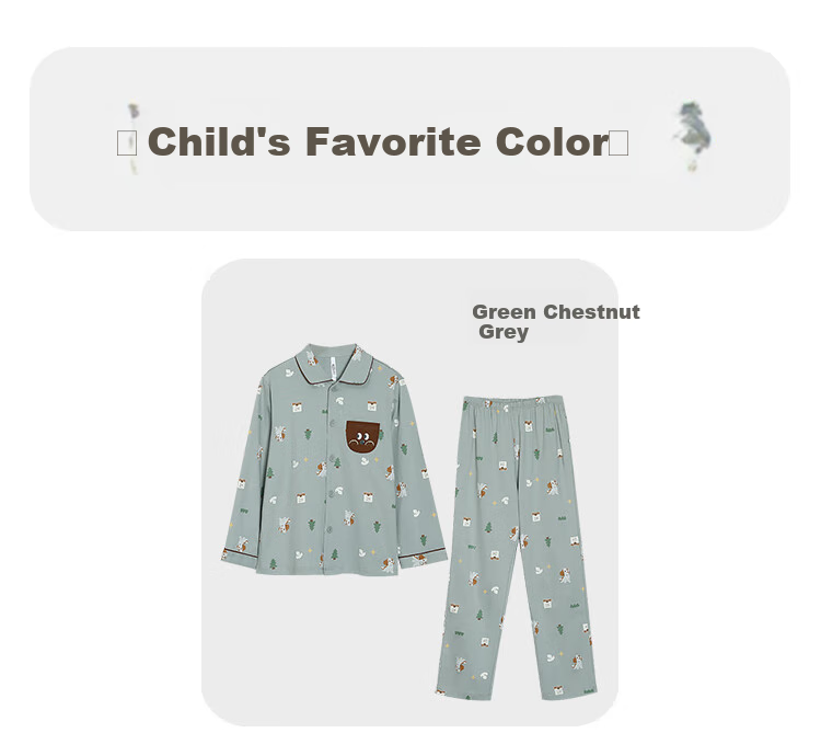 Hodohome Children's Pajamas Girls' Class A Pure Cotton Loungewear Cartoon All-Over Print Long-Sleeve Cardigan Set 108 130 26