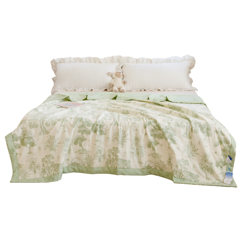 KING SHORE Class A 100% Cotton Antibacterial Summer Cool Quilt, Air Conditioning Thin Blanket, 200*230cm, Shangchunsha