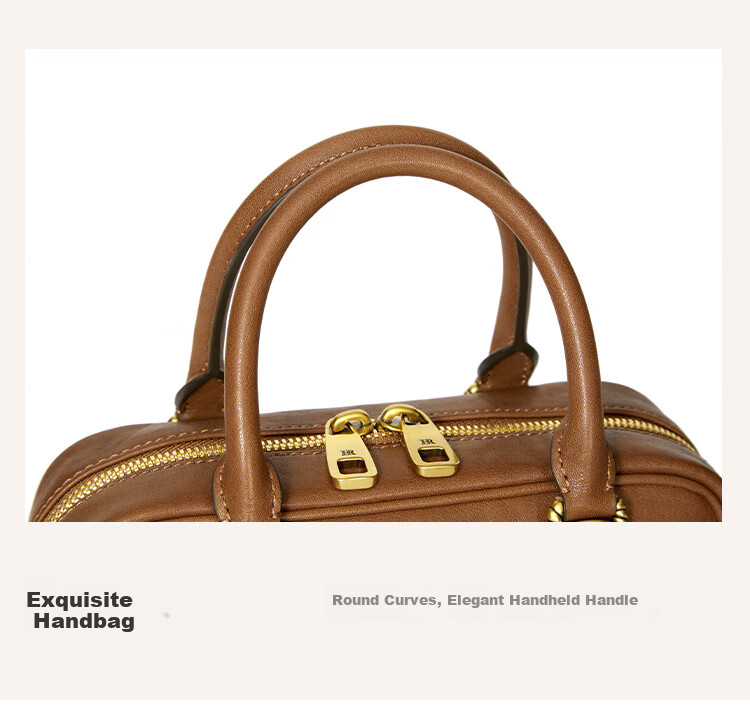 HR Women's Handbag, Shoulder Crossbody Bag, Ladies' Tote Bag, Vegetable-Tanned Cowhide Boston Bag, Handheld Bag, Birthday Gift for Wome 11