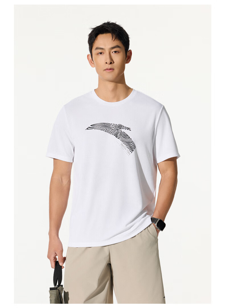 ANTA Quick-Dry T-Shirt, Men's Short-Sleeve T-Shirt for Summer, LOGO Printed Sports Undershirt, Loose-Fitting Moisture-Wicking Breathable Casual Top for Me 3