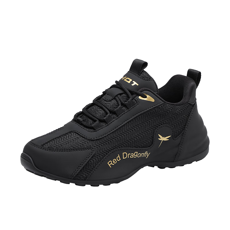 Red Dragonfly Women's Height Increasing Dad Sneakers with Thick Sole INS Mesh Trendy Casual Sports Shoes WXB342701L Black Size 39