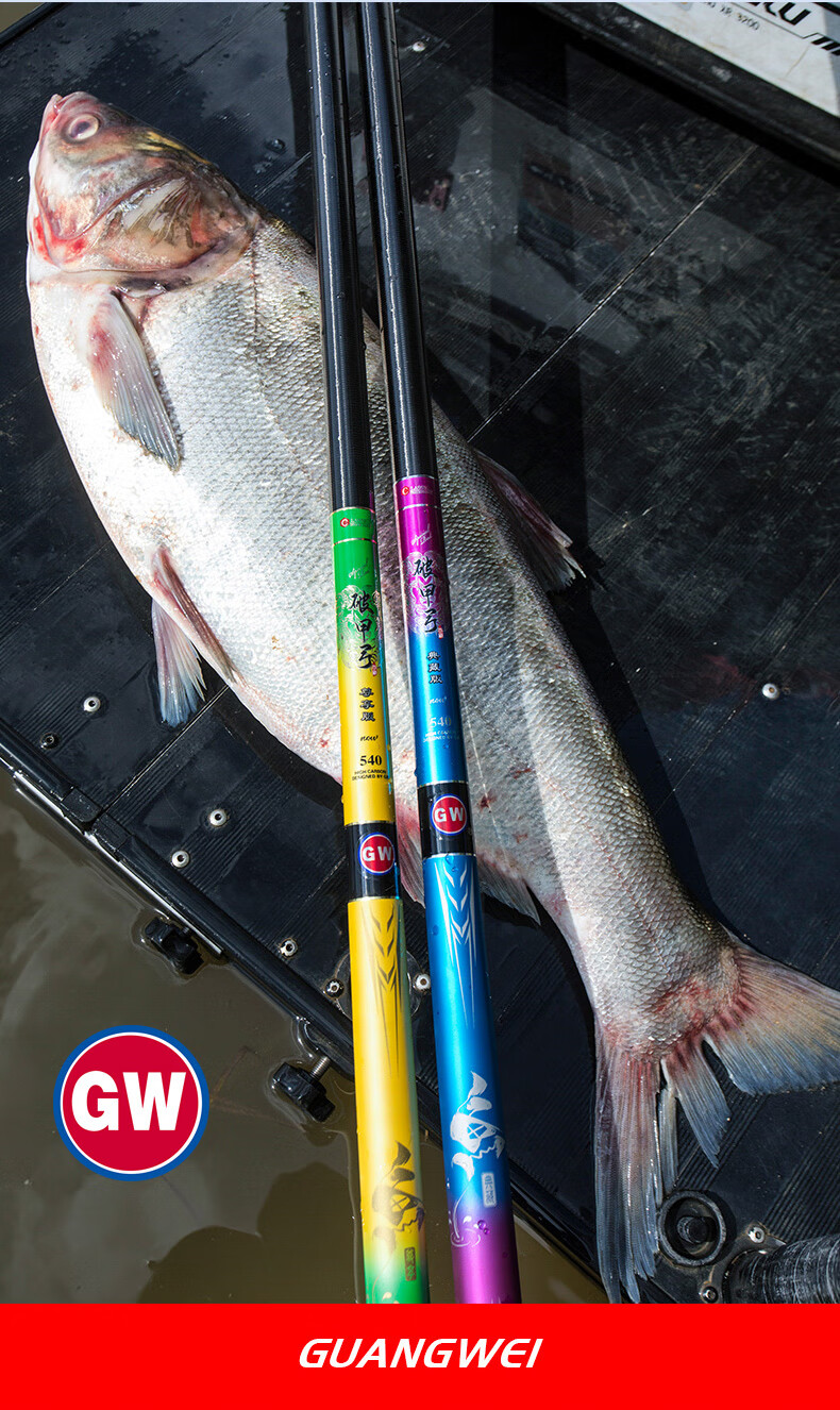 GW 3.6m 28-Tune Armor-Breaking Bow Premium Edition Ultra-Light Ultra-Hard Fishing Rod Hand Rod Tai Fishing Rod Lake Reservoir All-Purpose Fishing Pole 21