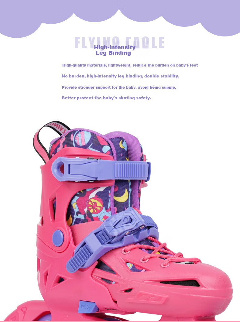 Feiying Roller Skates for Children, Girls And Boys, Beginner Inline Skates, Professional Lock-Wheel Flat Roller Skates, Inline Skating Shoes, Ice Skates 4