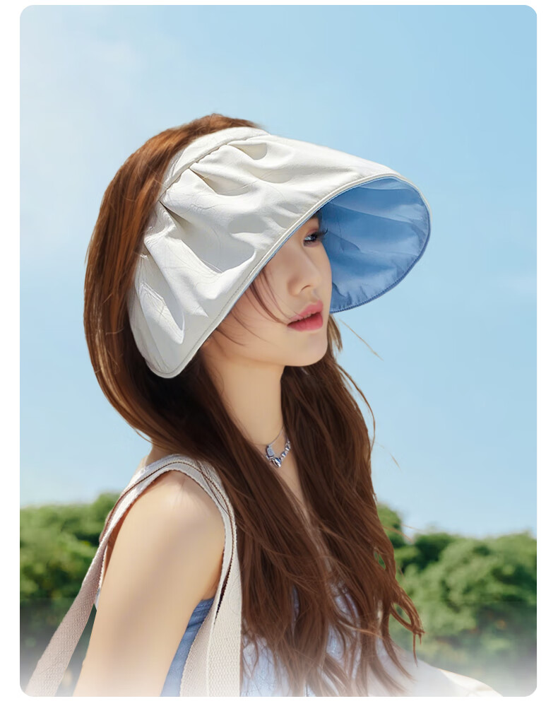 GLO-STORY Women's Shell Sunshade Hat UV Protection Face Covering Beach Cycling Open-Top Sun Hat MMZ914078 14