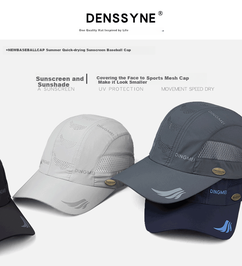Denssyne Men's Summer High-End Baseball Cap, Lightweight Mesh Breathable Sun Hat, Hiking Cap, Sports Sun Protection Cap 1