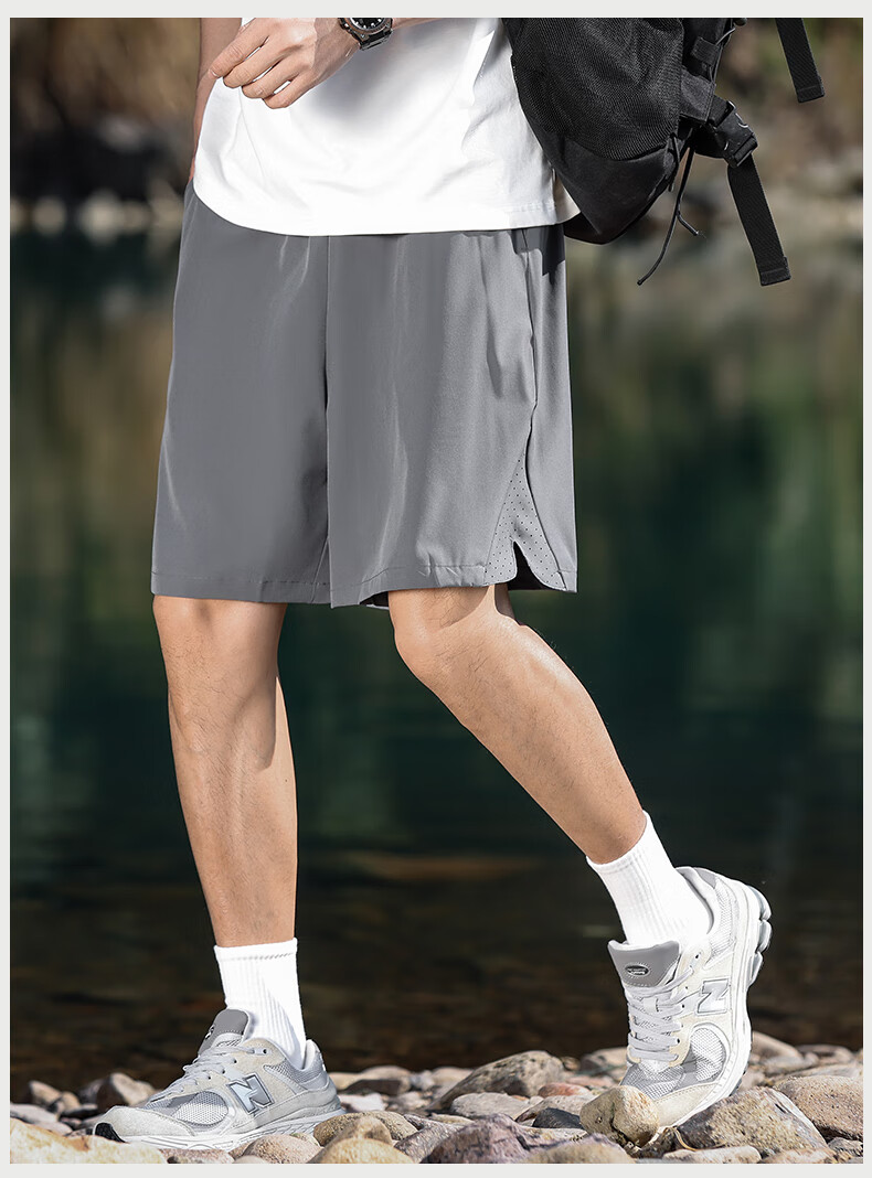EASTERN CAMEL Sports Shorts for Men, Outdoor Moisture-Wicking Ice Silk Quick-Dry Athletic Pants, Lightweight Breathable Running Fitness Basketball Mid-Length Shorts for Me 9