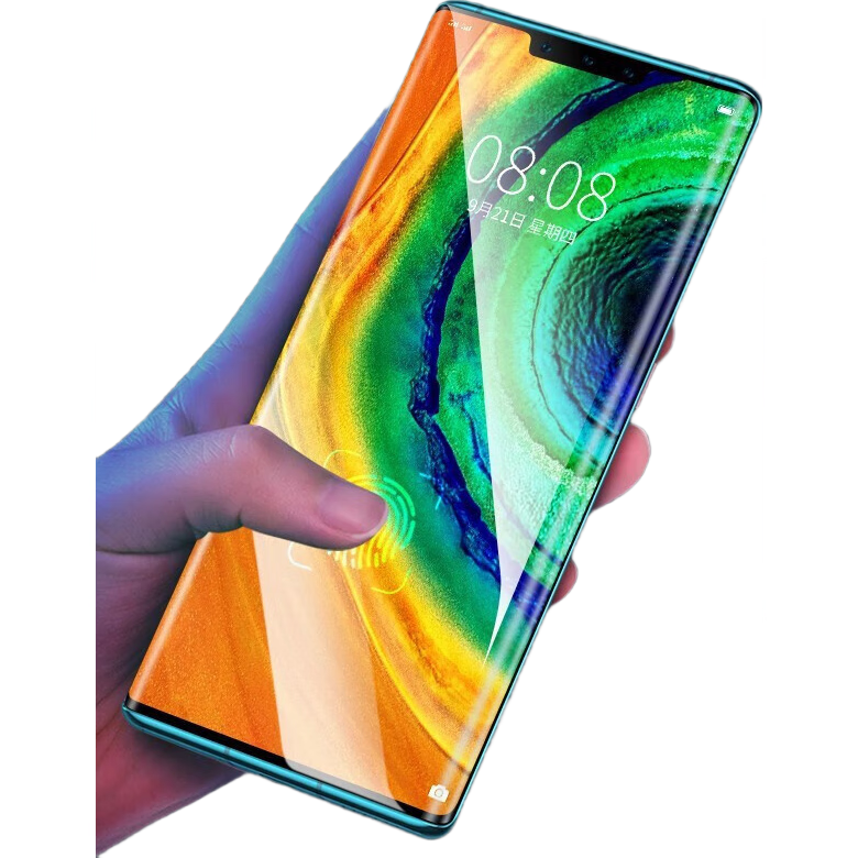 Baozou [2-Pack - Replacement Guaranteed] Huawei Mate 30 Pro Tempered Glass Screen Protector, HUAWEI Mate 30E Pro/RS Phone Film, Curved Full Screen HD Anti-Fingerprint Protective Film