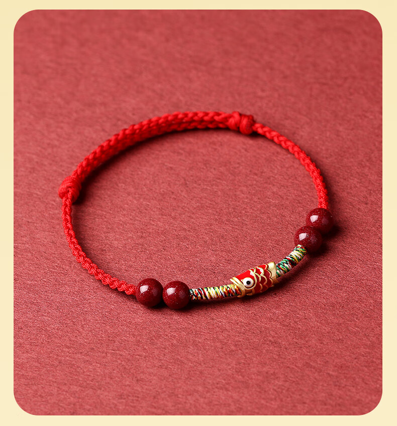 Jinshiling Cinnabar Bracelet for Men And Women, Koi Fish Design, Exam Success Red String Bracelet for Horse Year Zodiac, Graduation Gift for Every Exam 1
