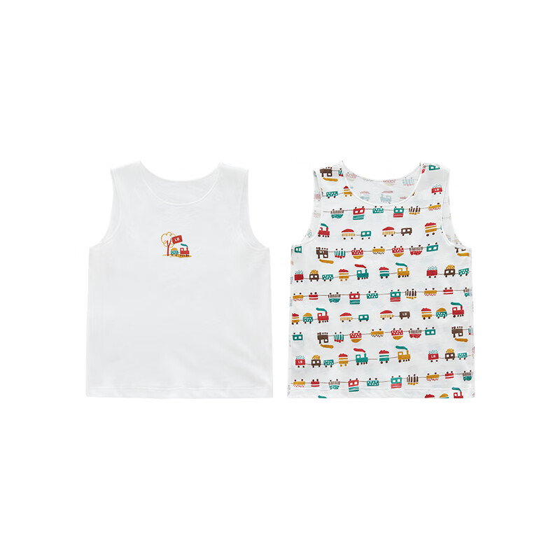 Labi Baby Kids Vest Homewear Unisex Children's Four Seasons Pure Cotton Double-Sided Fabric Underwear Vest 2-Pack Uniform Color Size 80