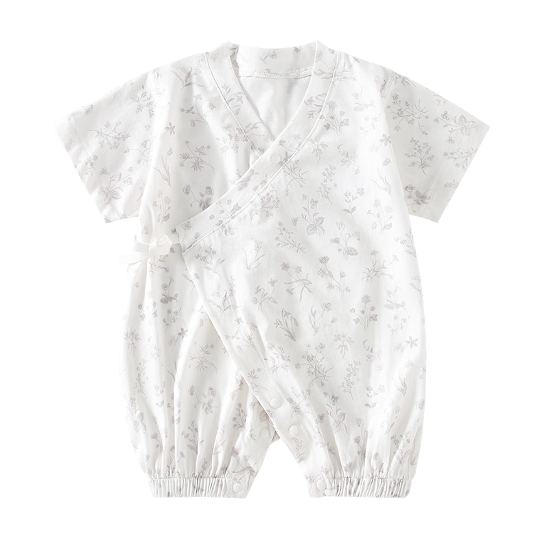 Qiaojiaoya Baby Clothes Romper Summer Thin Style Newborn Full Moon Girl Baby Short Sleeve Crawling Suit Summer Pure Cotton Pajamas