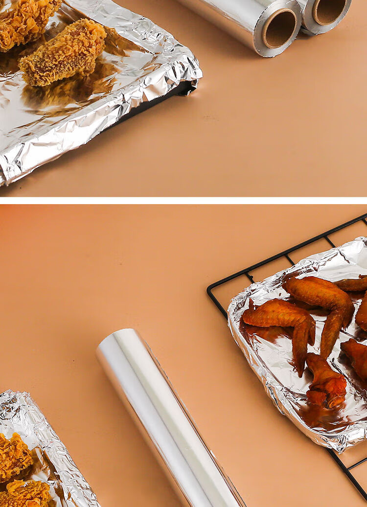 Jieribang Disposable Aluminum Foil Roll 30cm x 30m Household Boxed Aluminum Foil for Picnic BBQ Oven Baking Foil Paper 10