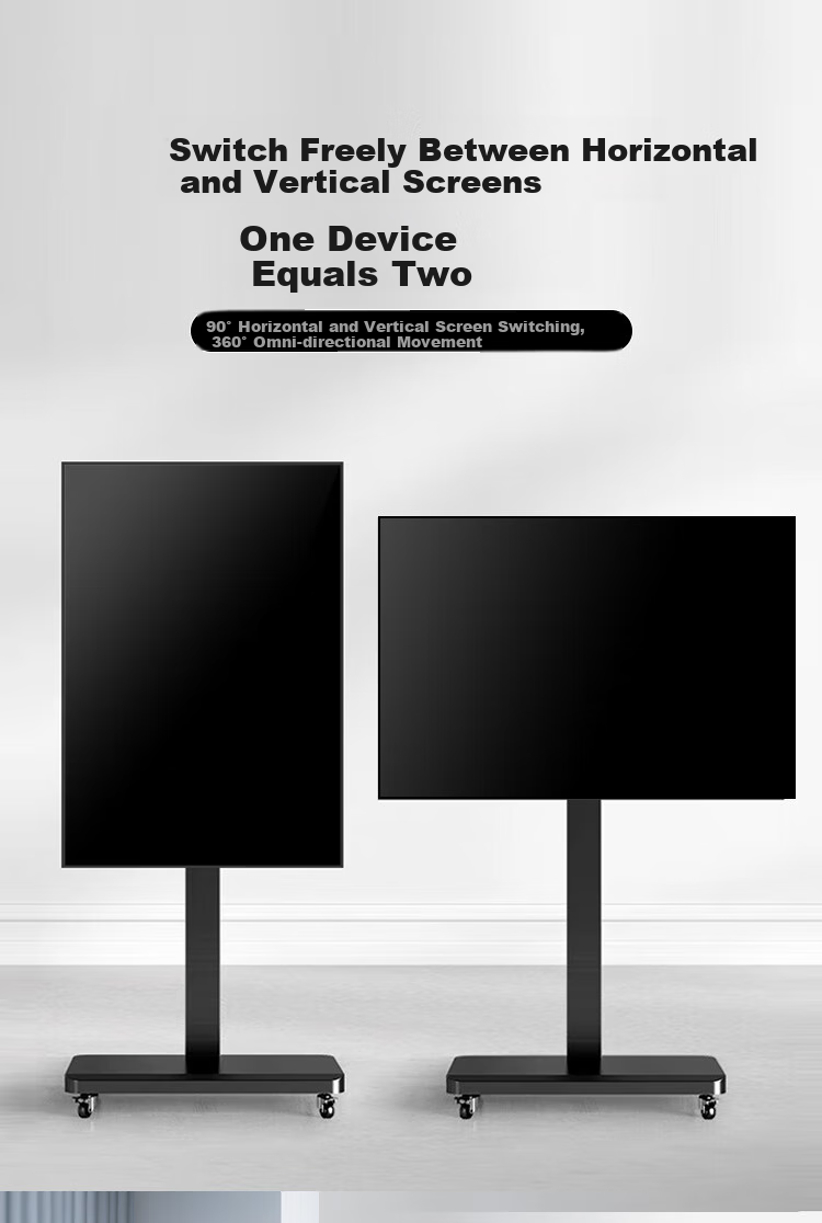 Jinying Mobile TV Floor Stand, for 32-65 Inch TVs, Rotates 90 Degrees Horizontally And Vertically, Suitable for Live Streaming, Video Teaching, Meetings, And Watching Shows 1