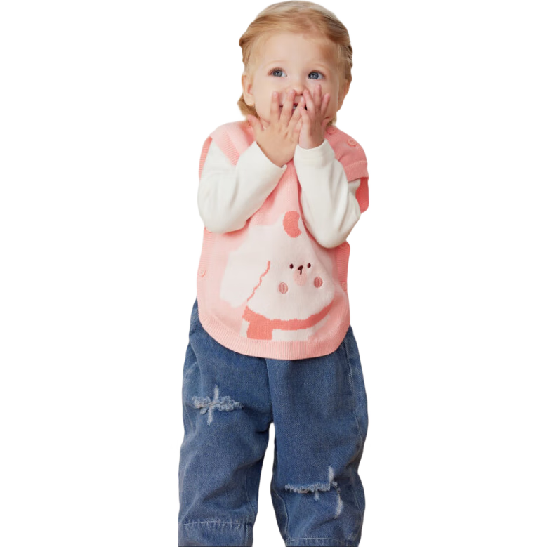 Beitaisi Children's Sweater Knitted Vest, Spring Autumn Winter New Style, Boys Girls Baby Outer Wear Sleeveless Jacket Vest