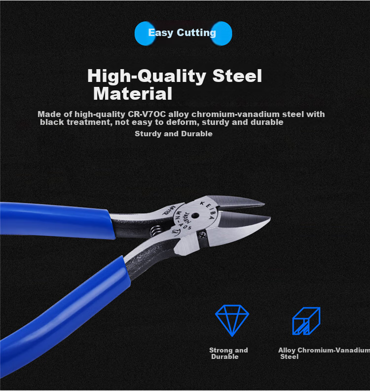 KEIBA Japanese Imported Diagonal Cutting Pliers, Side Cutters, Electrician's Specialized Wire Cutters, Line Snips, 5 Inches, MN-A05 2