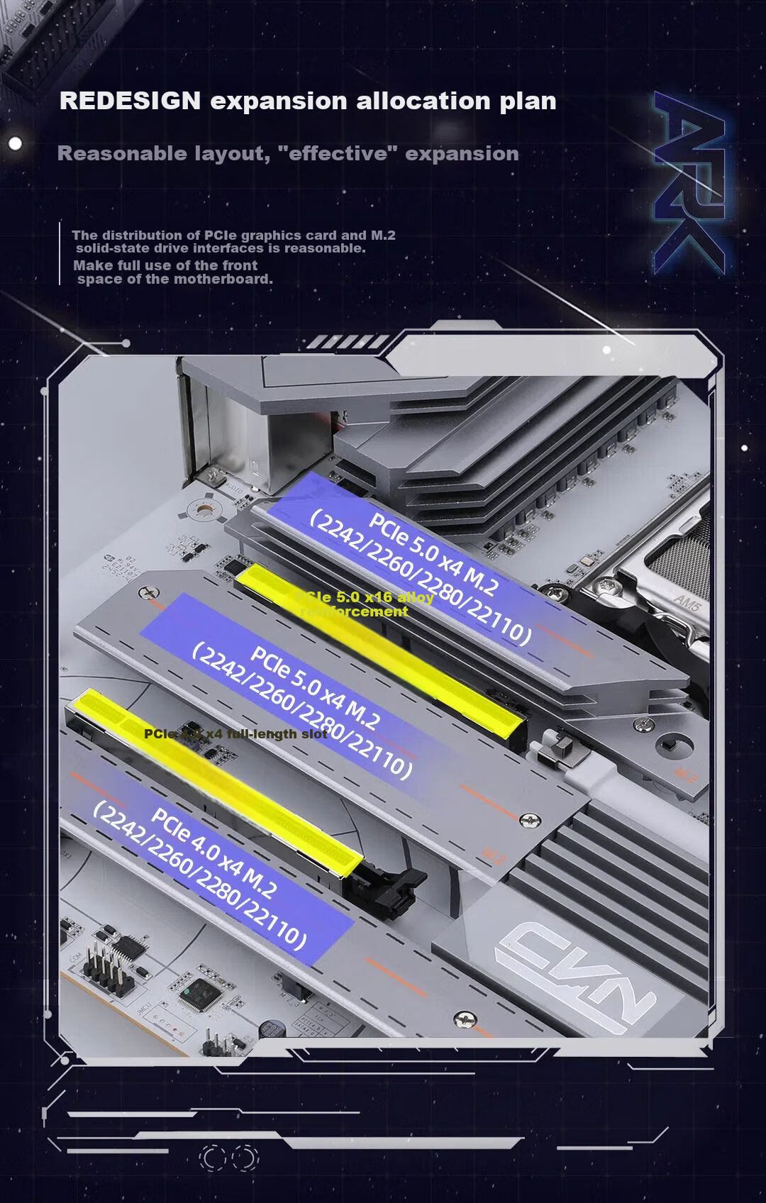 Colorful CVN X870 ARK FROZEN V14 Chuanzhou DDR5 Motherboard Supports CPU 9900X/9950X/9850X3D (AMD X870/socket AM5) 5