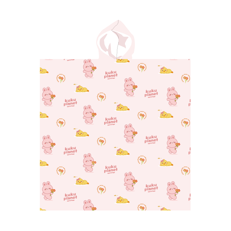 JD Original Children's Quick-Dry Bath Towel, Hooded Robe with Hood, Boys And Girls Bath Towel for Hot Springs And Beach, 70*70cm Pink