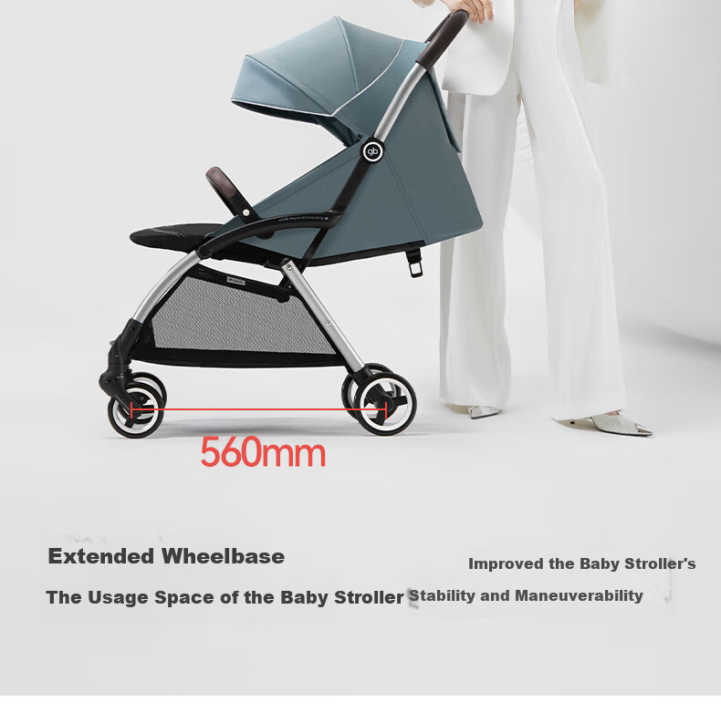 Gb Stroller, Lightweight, Can Sit And Lie Down, Portable, Wide, Baby Pushchair, Kunpeng D1801, Elegant Gray 8
